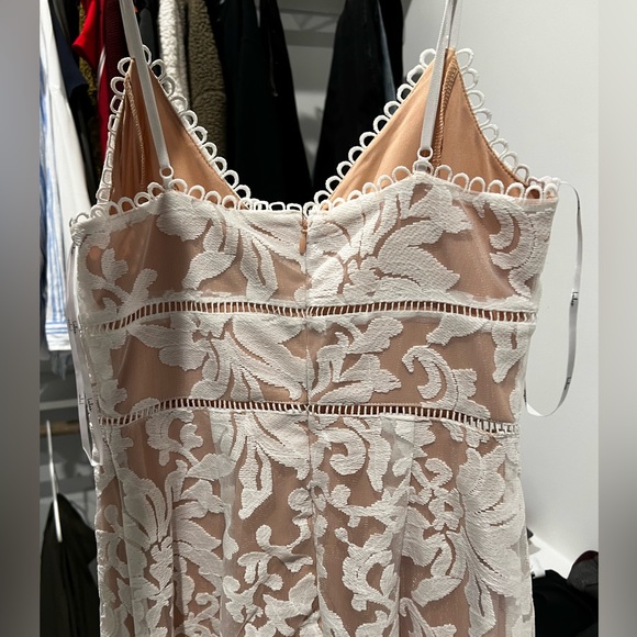 Lulus bridal white lace, wide leg jumpsuit - Picture 6 of 7